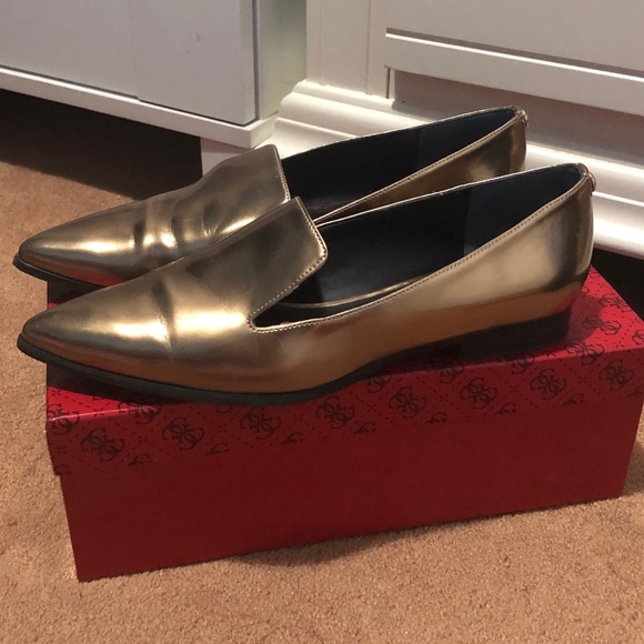 Guess Shoes - Guess Loriana Metallic Gold Loafers